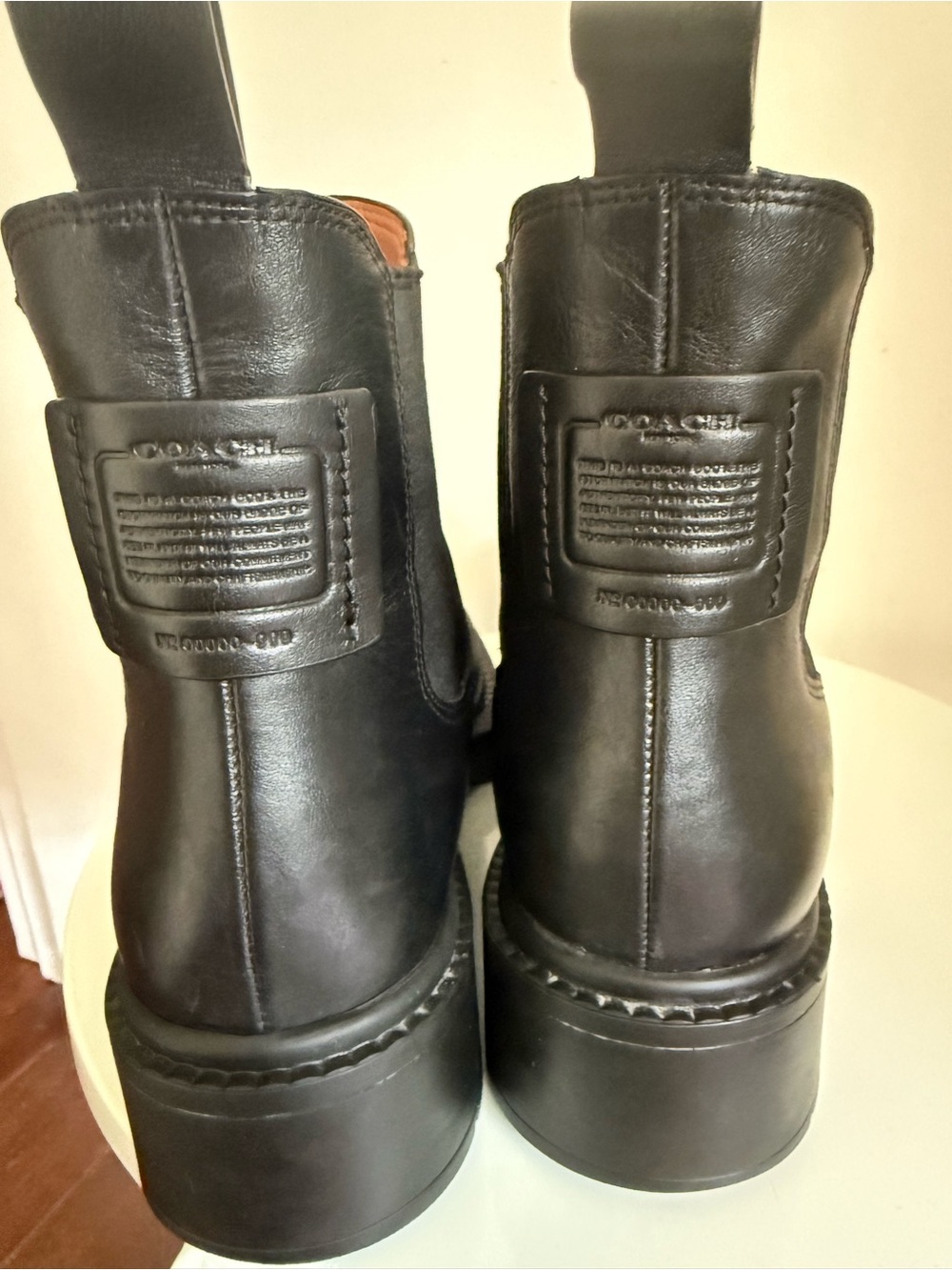 Coach Lyden Bootie. Black Leather Chelsea Ankle Boot for Women - Picture 7 of 7